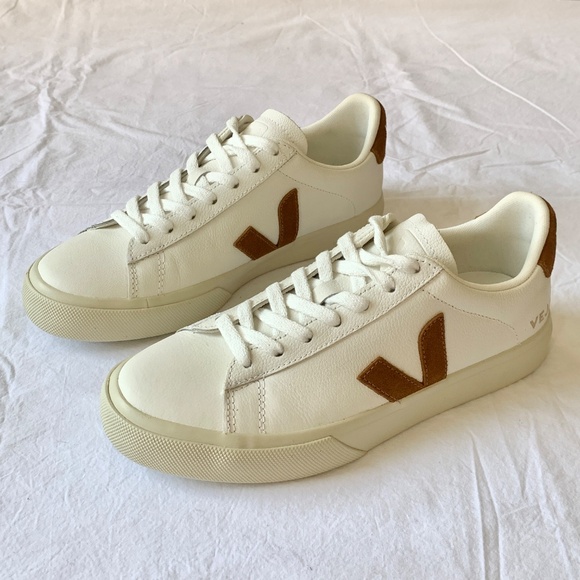 VEJA Campo Leather Sneakers White Cognac US8 - Picture 2 of 15